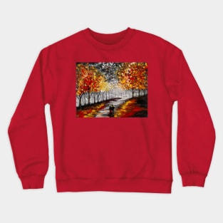 Walking in the red forest Crewneck Sweatshirt